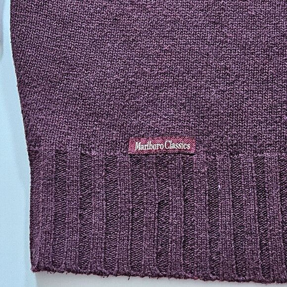 Marlboro Classics Sweater Mens XXL Burgundy LS 1/4 Zip Mock Neck VTG Wool Blend - Picture 14 of 16